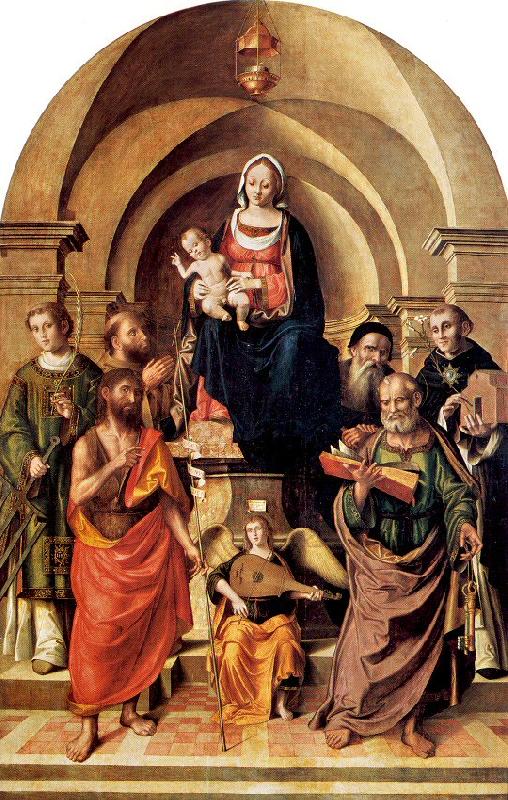 Palmezzano, Marco Virgin and Child Surrounded by Saints oil painting image